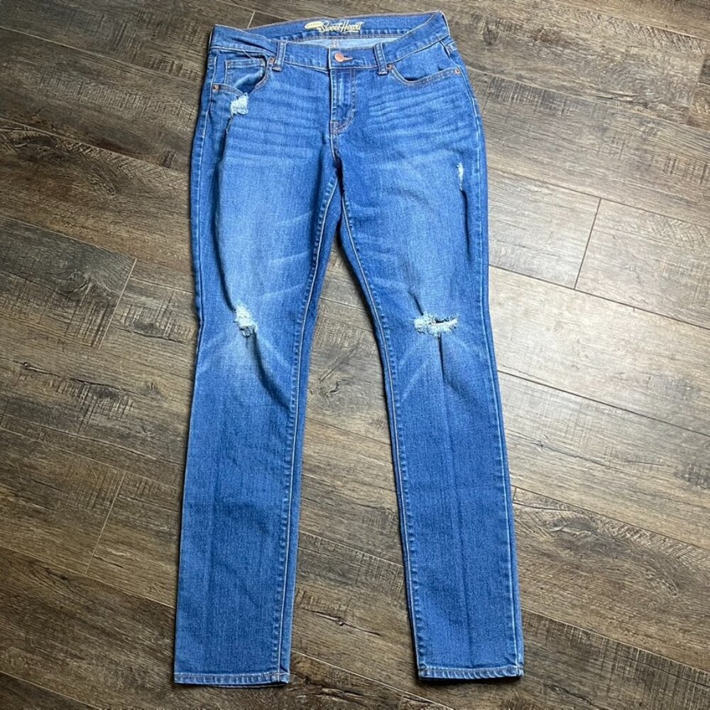 Old Navy Sweetheart Distressed Blue Jeans Pants Denim ((size 4))